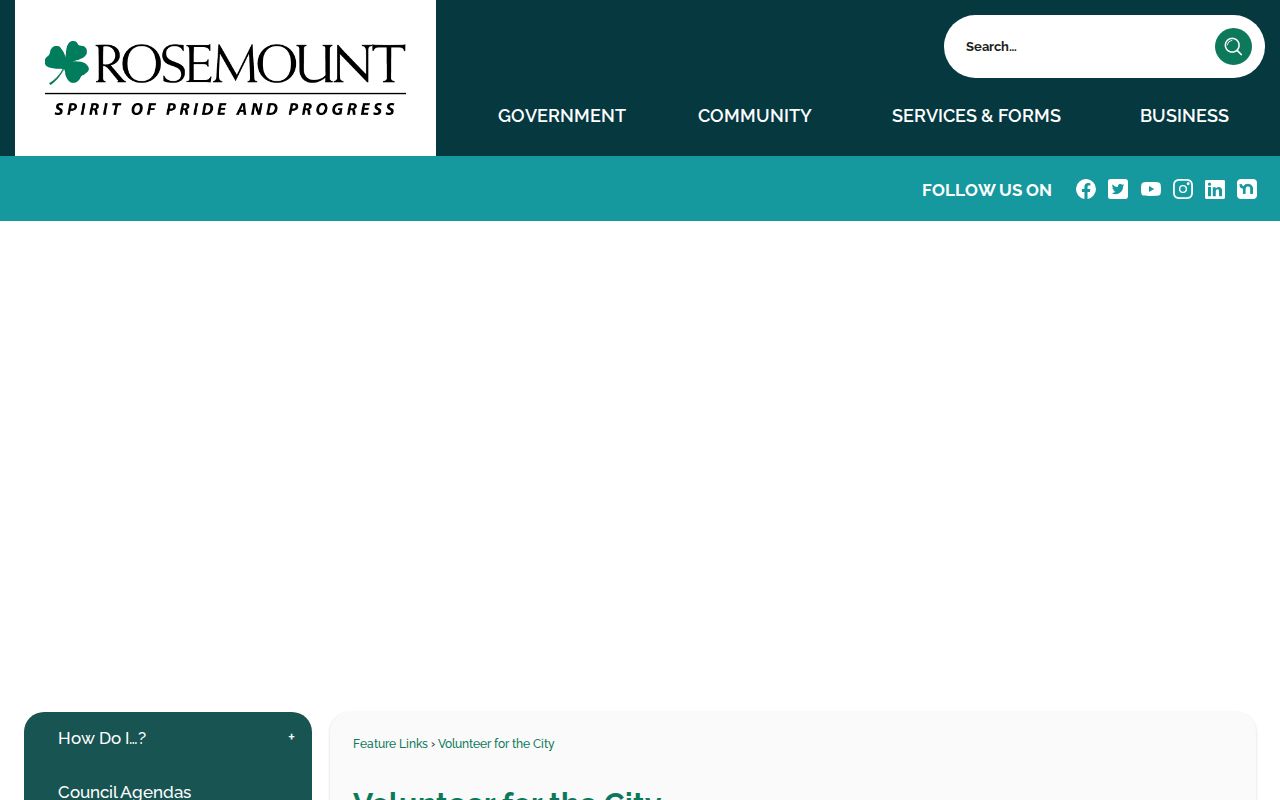 Rosemount neighbors page view of the city civic groups and volunteer information